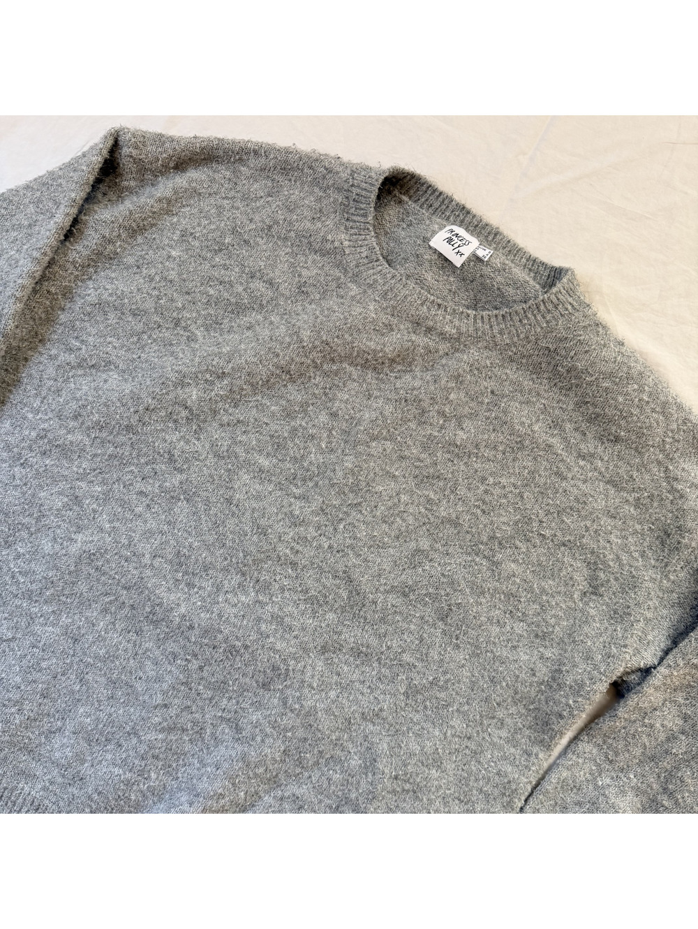 Princess Polly Gray Fuzzy Knit Sweater Womens US 4 Oversized Balloon Sleeve Soft